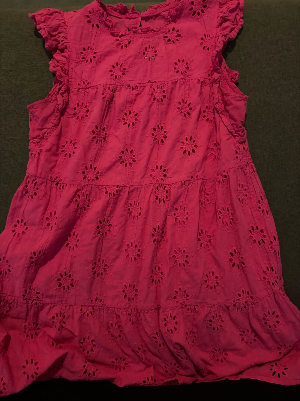 entro Hot Pink Eyelet Mini Dress